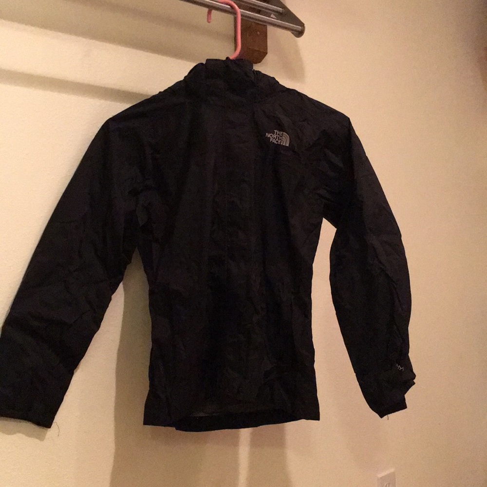 North face black rain jacket