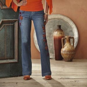 Feather jeans & shirt by Style Midnight Velvet