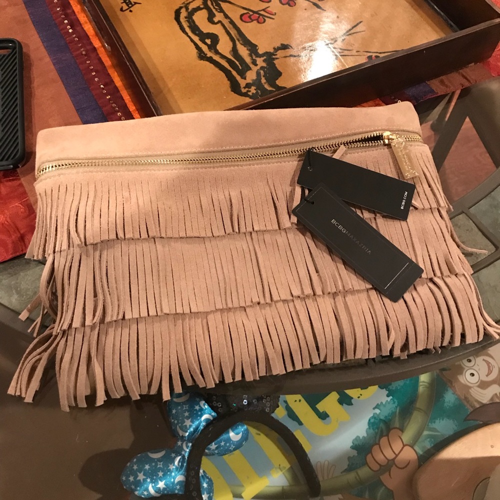 BCBGMAXAZARIA April fringe clutch