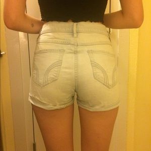 Hollister light wash high waisted shorts