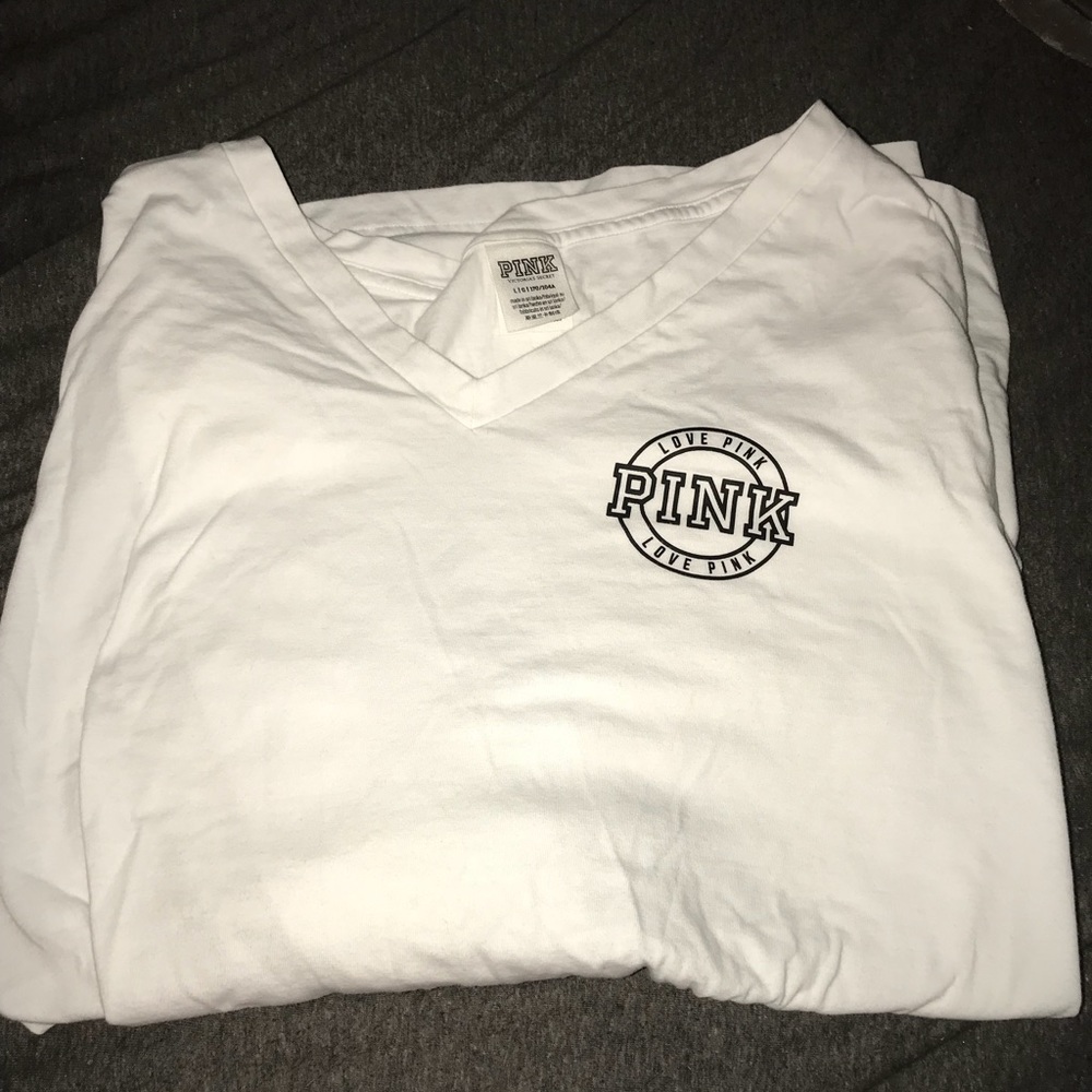 PINK white long sleeve shirt