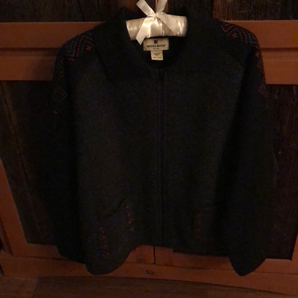 Woolrich Sweater Jacket Gray and Black