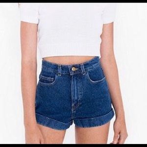 American Apparel high waisted denim shorts