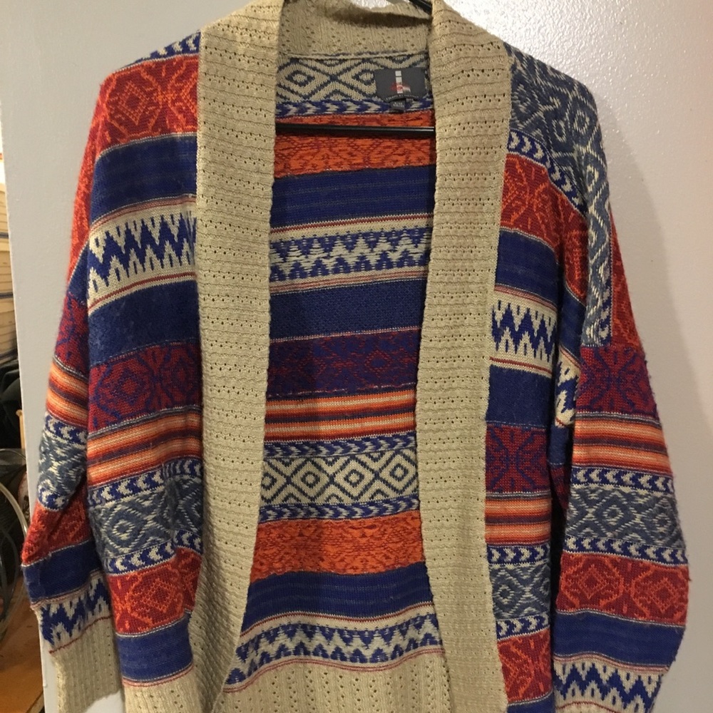 i jeans by Buffalo blue beige red cardigan comfy