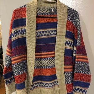 i jeans by Buffalo blue beige red cardigan comfy