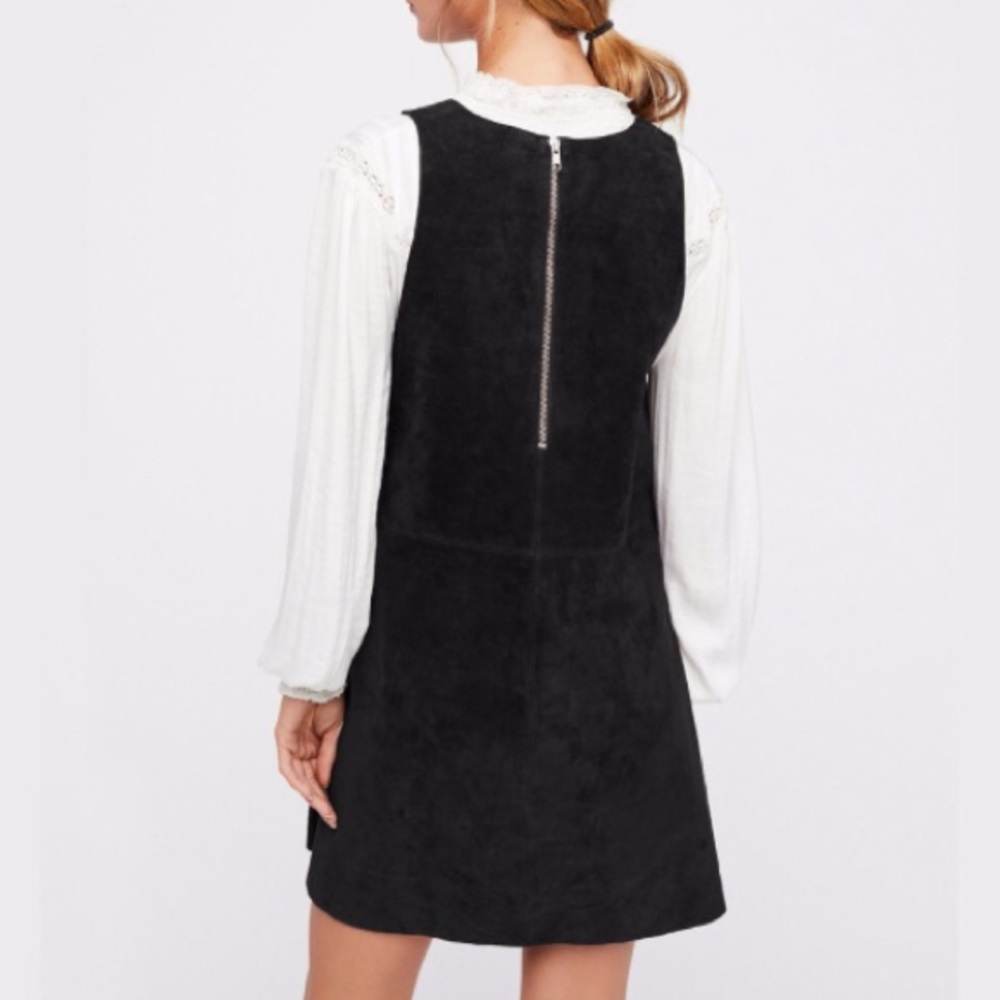 Suede DRESS Retro Love Mini Brown Black Red NEW - Picture 5 of 7