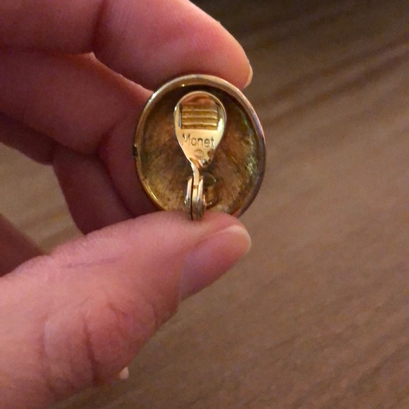 Vintage Monet Clip On Earrings - Picture 4 of 6