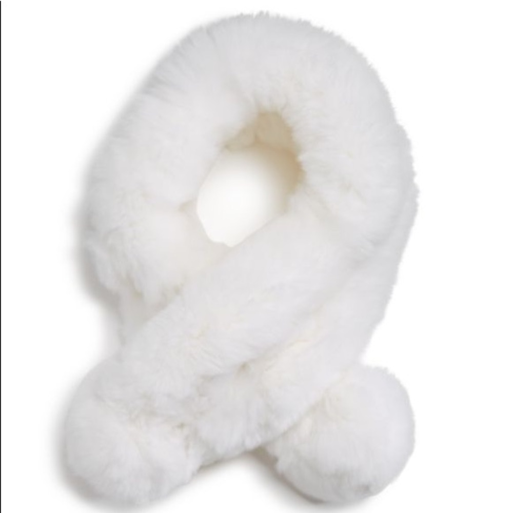 Genuine rabbit fur loop wrap infinity scarf