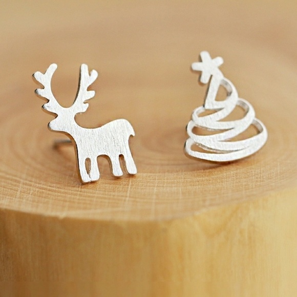Reindeer and Christmas Tree Earrings - Picture 3 of 5
