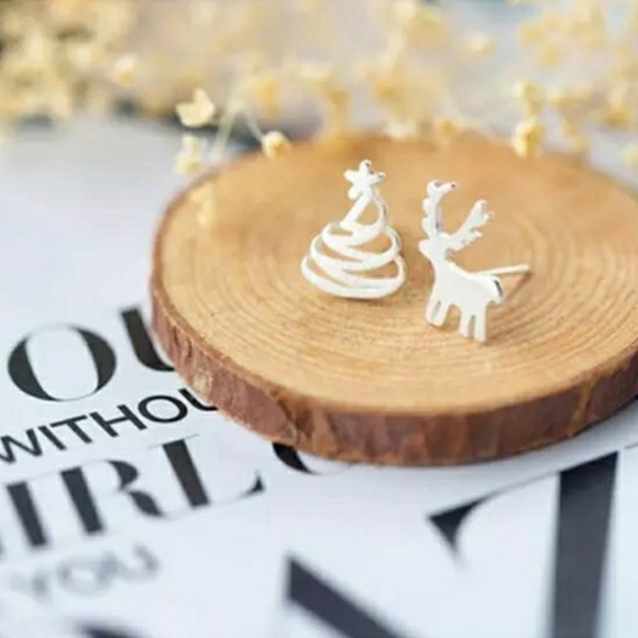 Reindeer and Christmas Tree Earrings - Picture 2 of 5