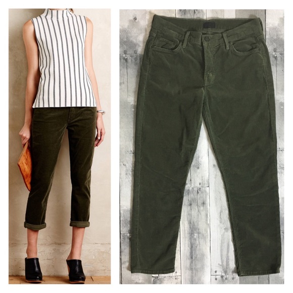 mother the dropout cropped slim jeans