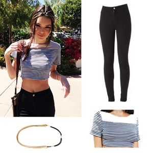 Urban outfitters striped crop top
