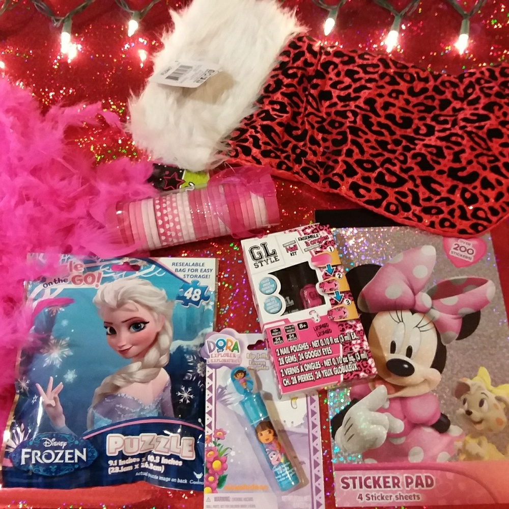 Stocking stuffers in leopard print stocking
