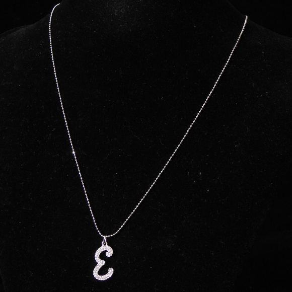 New York & Company Jewelry - NWT silver Initial necklace crystal E NYCON6-e