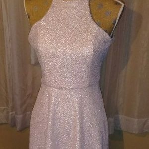 Light pink metallic sparkly cocktail dress
