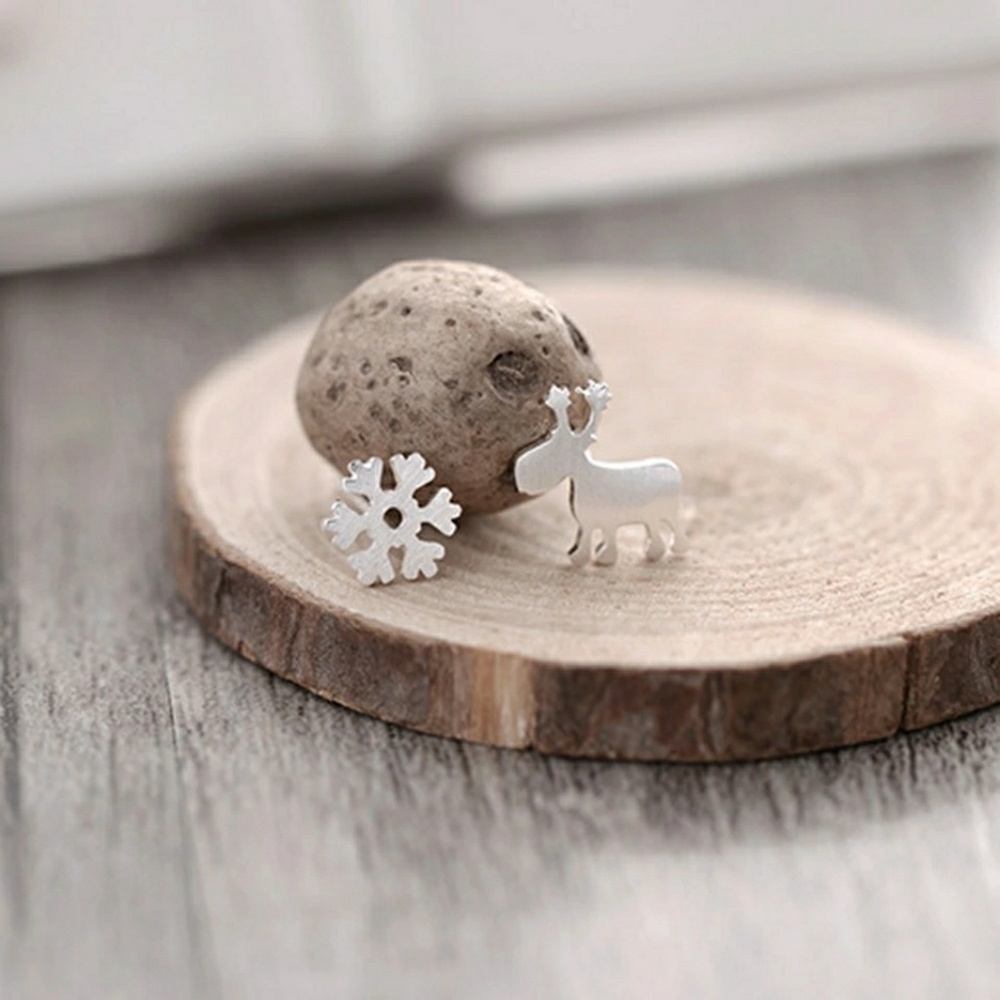 Snowflake and Reindeer Earrings - Picture 2 of 5
