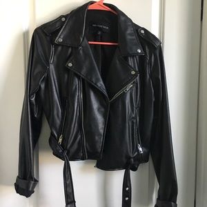 Vegan leather moto jacket