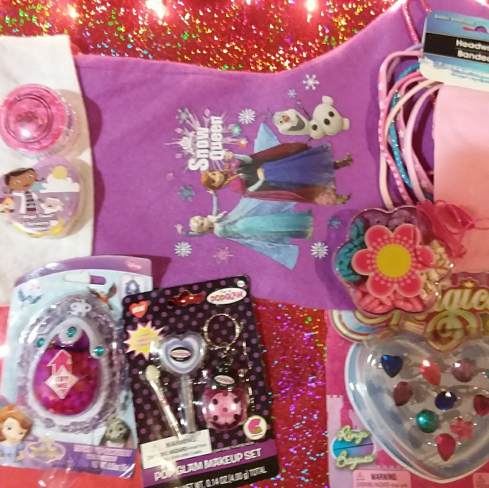 Christmas stocking with stuffers for girls