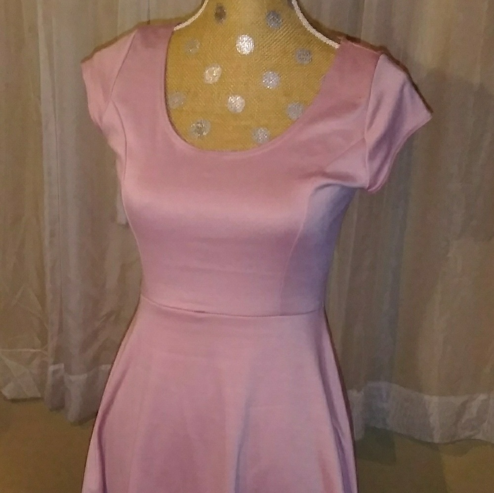 Blush mauve pink cotton dress
