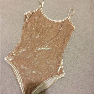 Forever 21 gold suede body suit