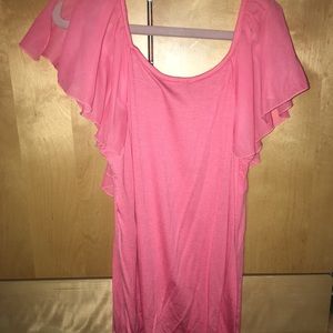 Pink off the shoulder short