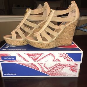 Tan Steve Madden wedges. Size 7