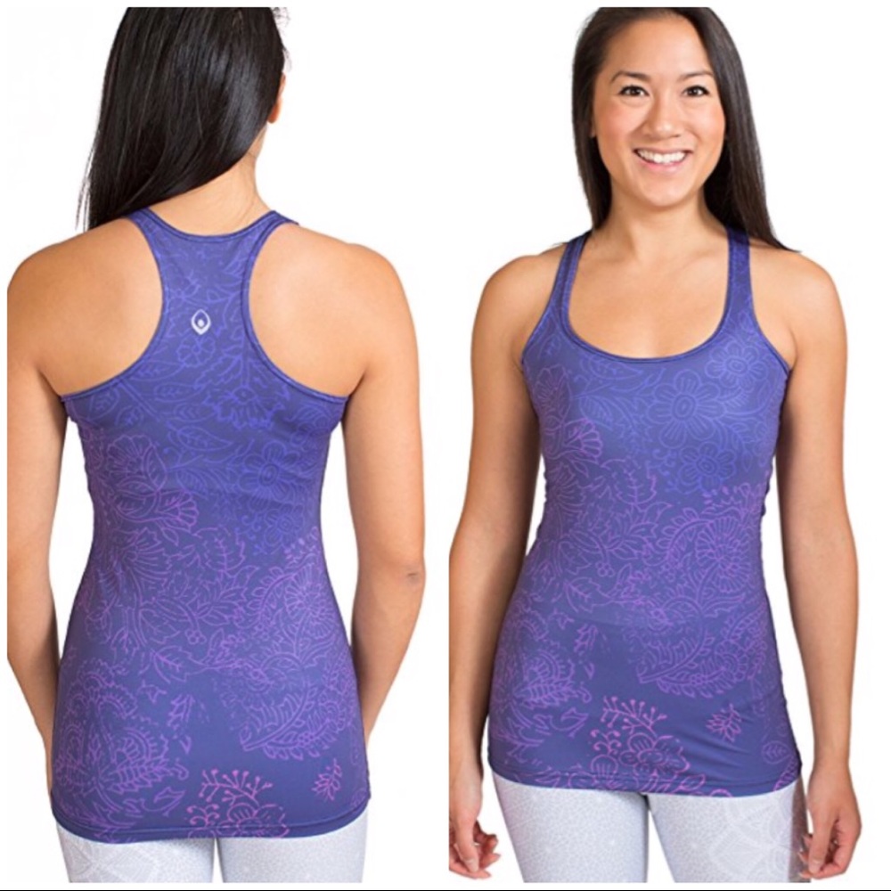 My inner fire purple floral yoga workout tank top