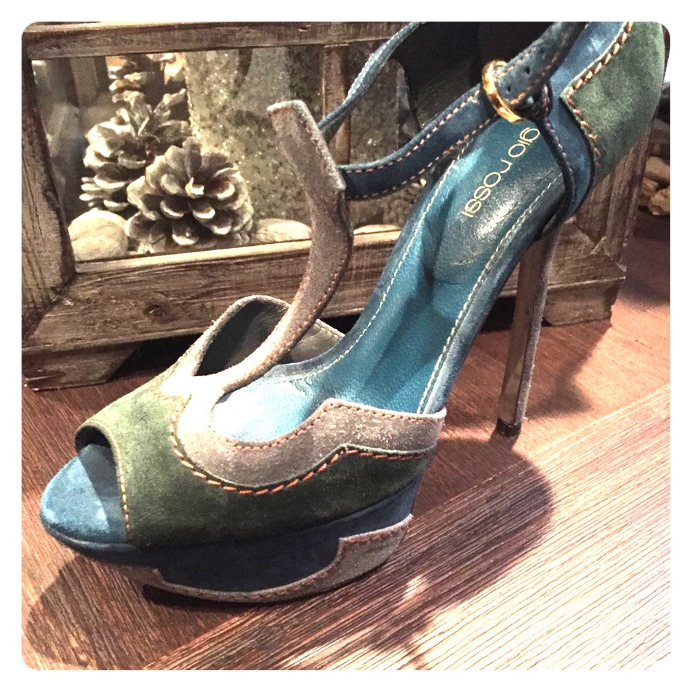 Sergio Rossi Suede Platform Sandals