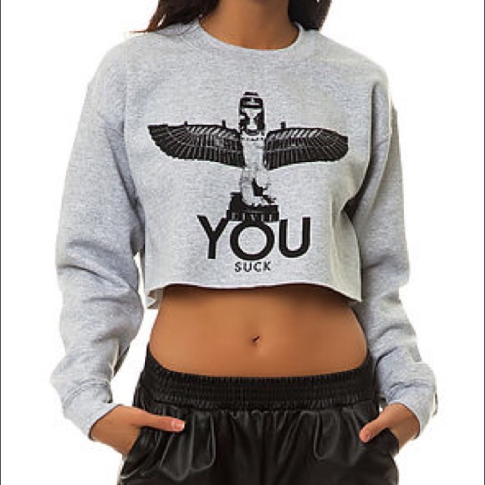 Cropped Fleece Sweatshirt