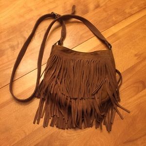 Brown fringe purse