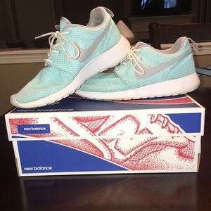 Blue and gray Nike Roshe. Custom made. Size 7