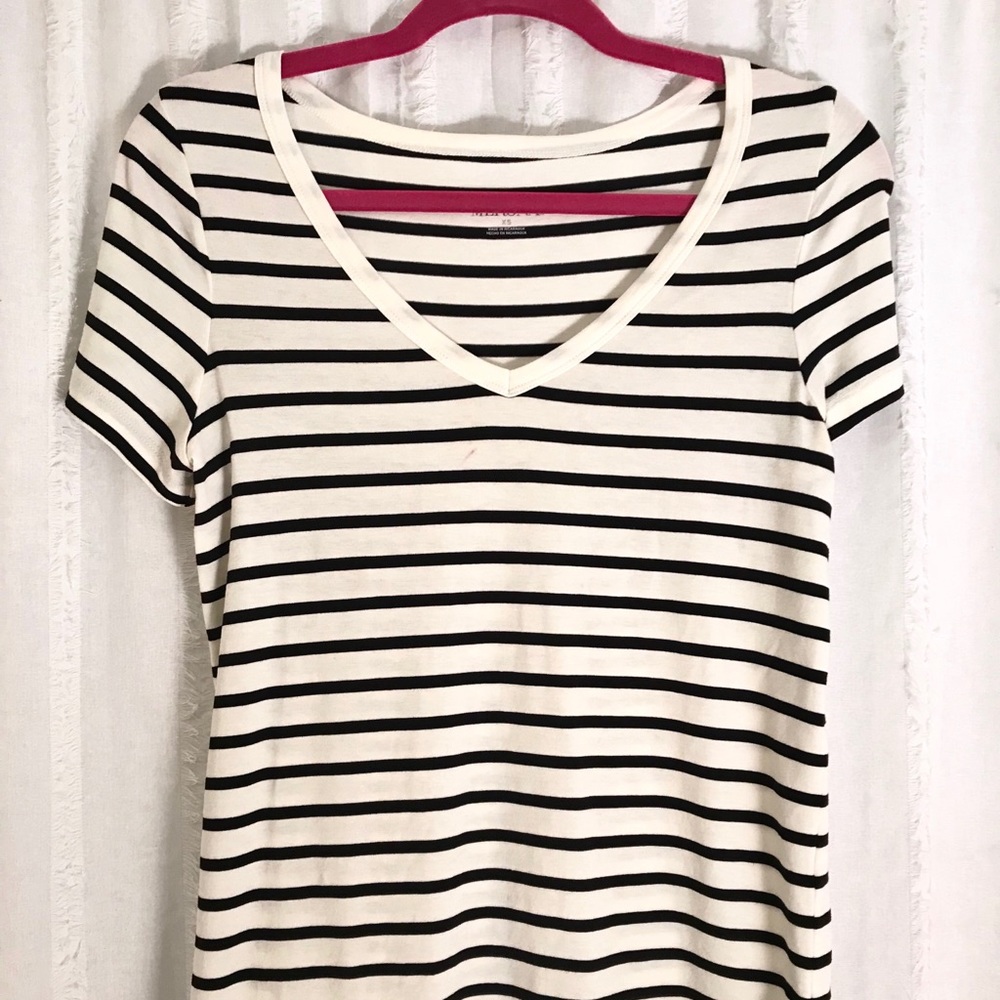 MERONA black and white striped v-neck
