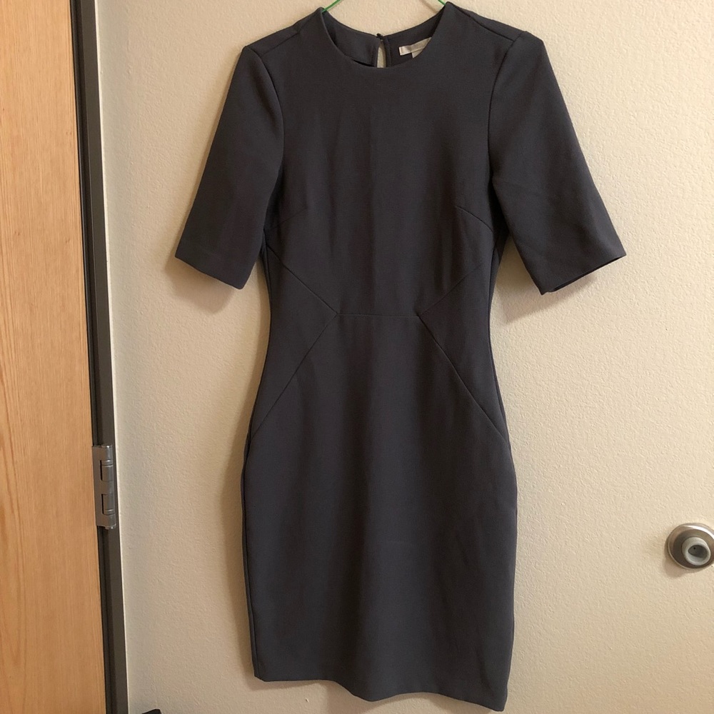 H&M grey sexy slit back bodycon dress