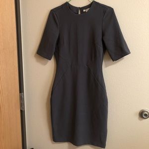 H&M grey sexy slit back bodycon dress