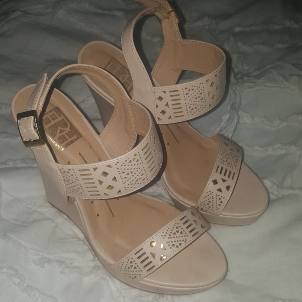 Beige wedges
