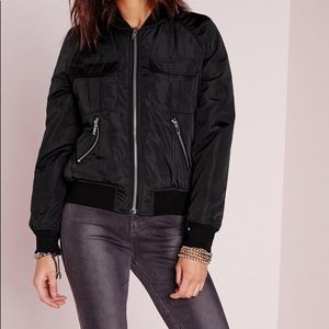 Black Utility Bomber Jacket