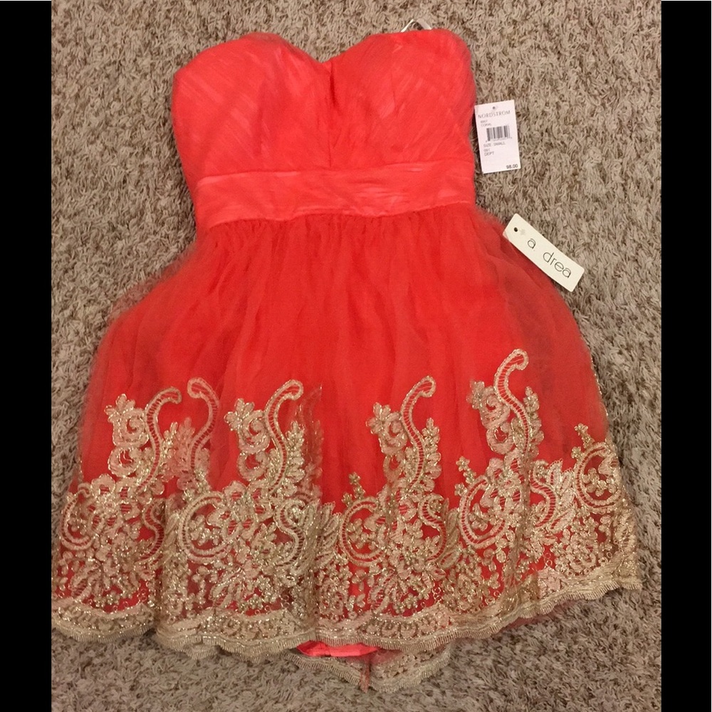 NWT Coral Homecoming, Prom, or Bridesmaid Dress