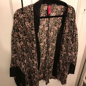 Floral chiffon kimono