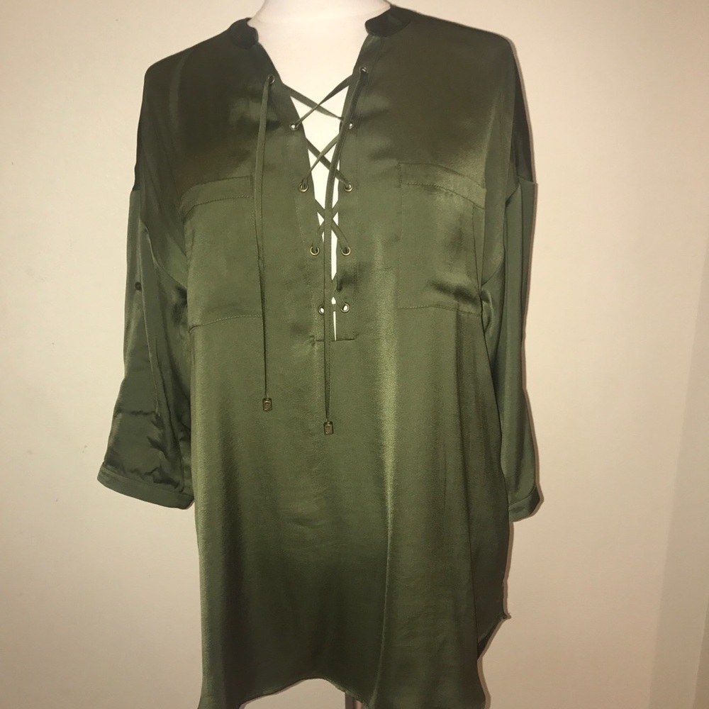 Guess Army Green Blouse