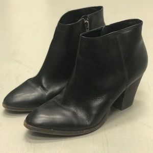 J. Crew black leather ankle booties 7M