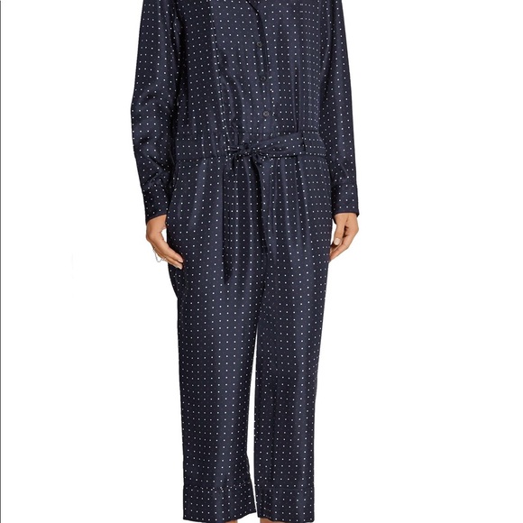 Rag & Bone Navy Polka Dot Silk Arthur Jumpsuit 4 - Picture 4 of 14