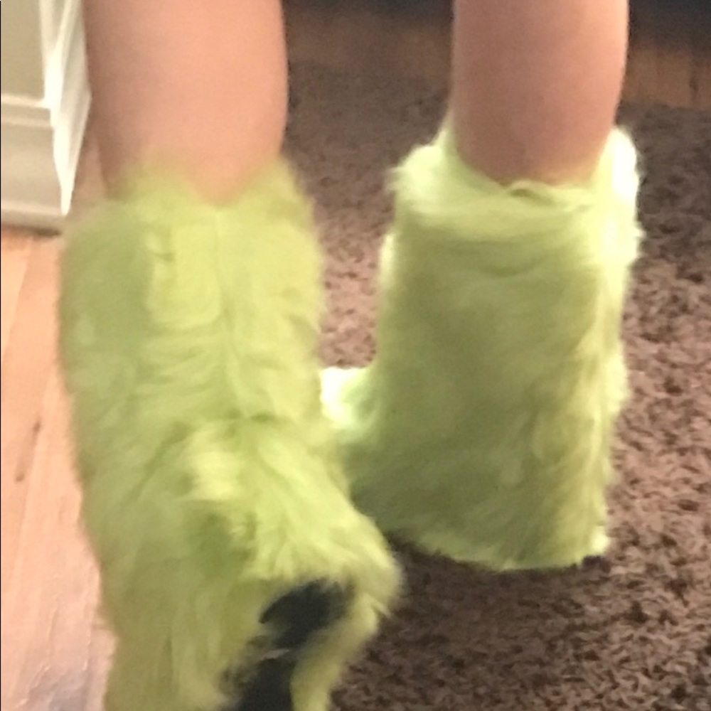 Moschino Boots 37 Green Snow Gogo Drag Rave Fluffy