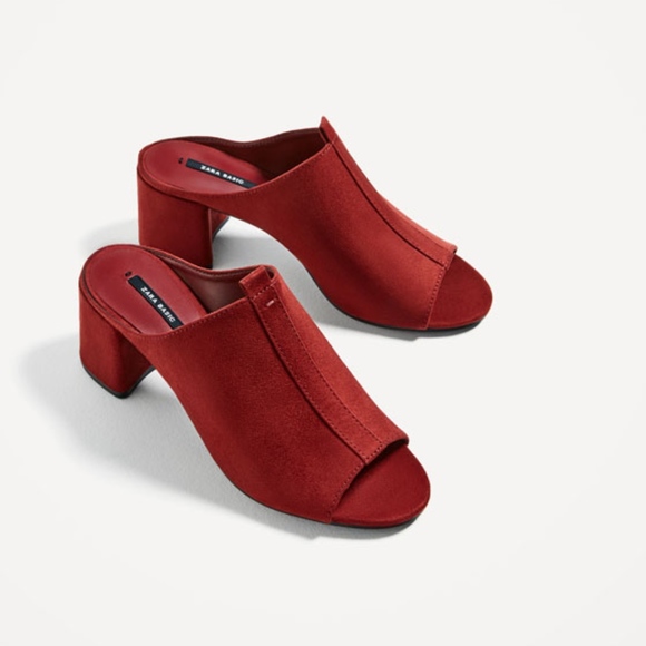 zara red mules