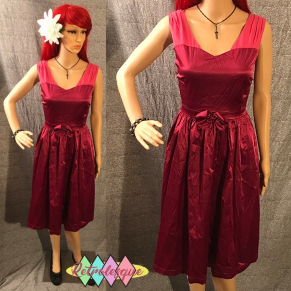 Burgundy Silky Swing Dress - NWT