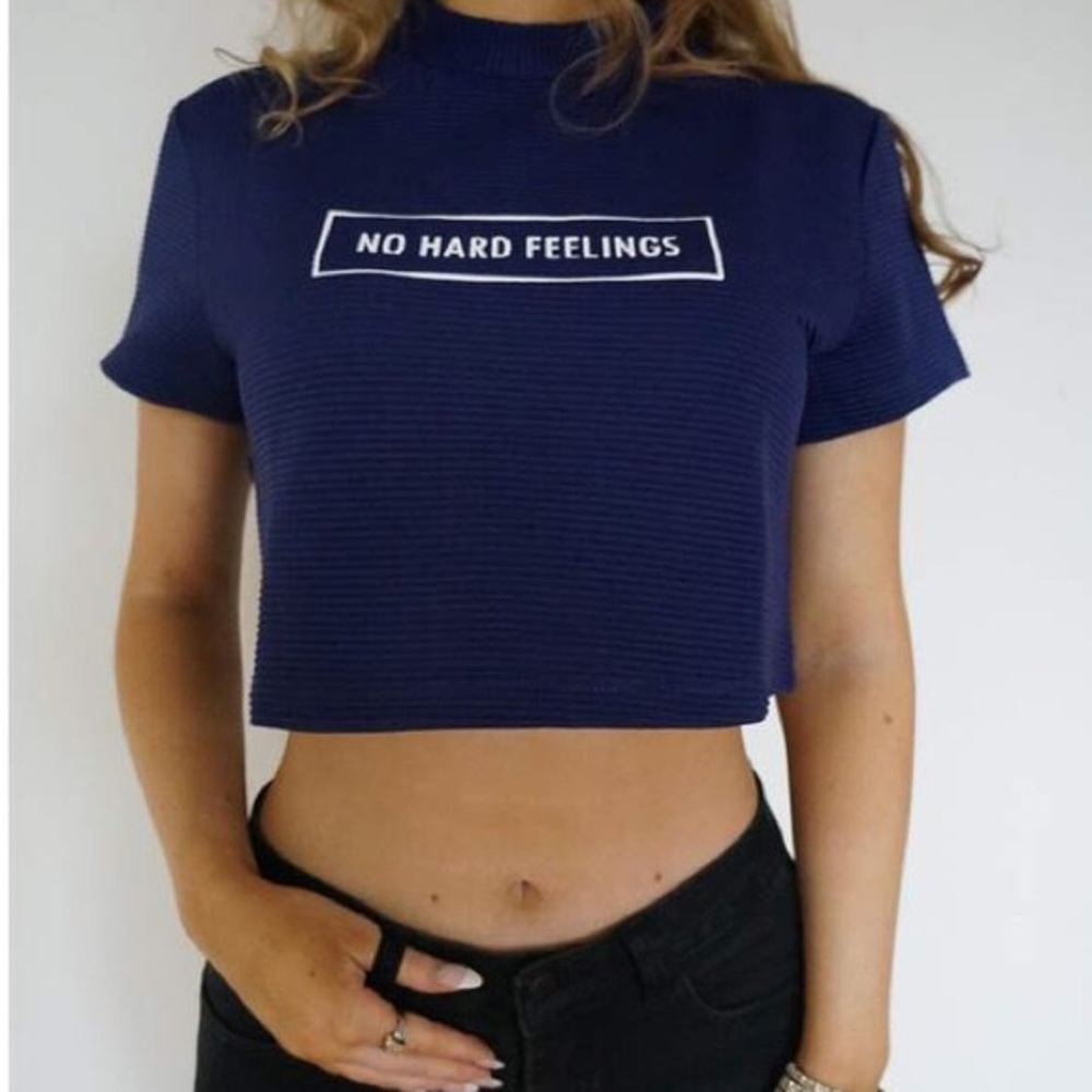 Knit Cropped High Neck Top