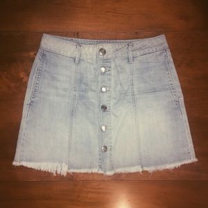 Light Wash High Waisted Jean Skirt