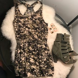 Pixelated camouflage dress