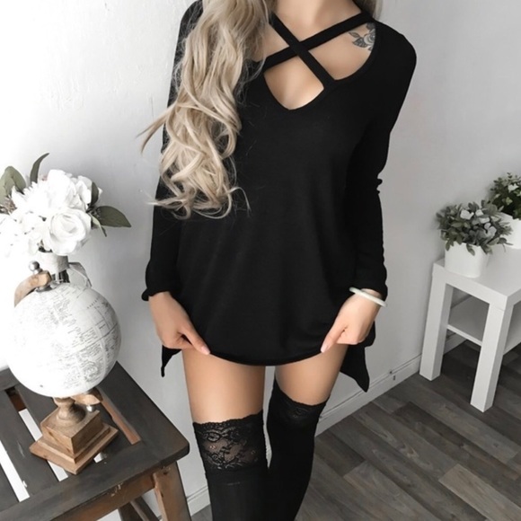 🌸LAST 1 Long Sleeve V-Neck Dress/Shirt🌸 - Picture 5 of 5