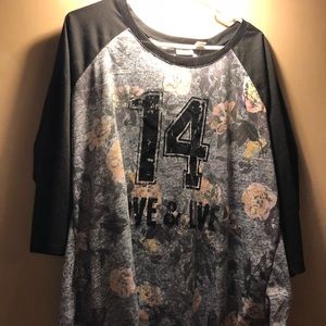 Flower pattern Baseball Jersey shirt