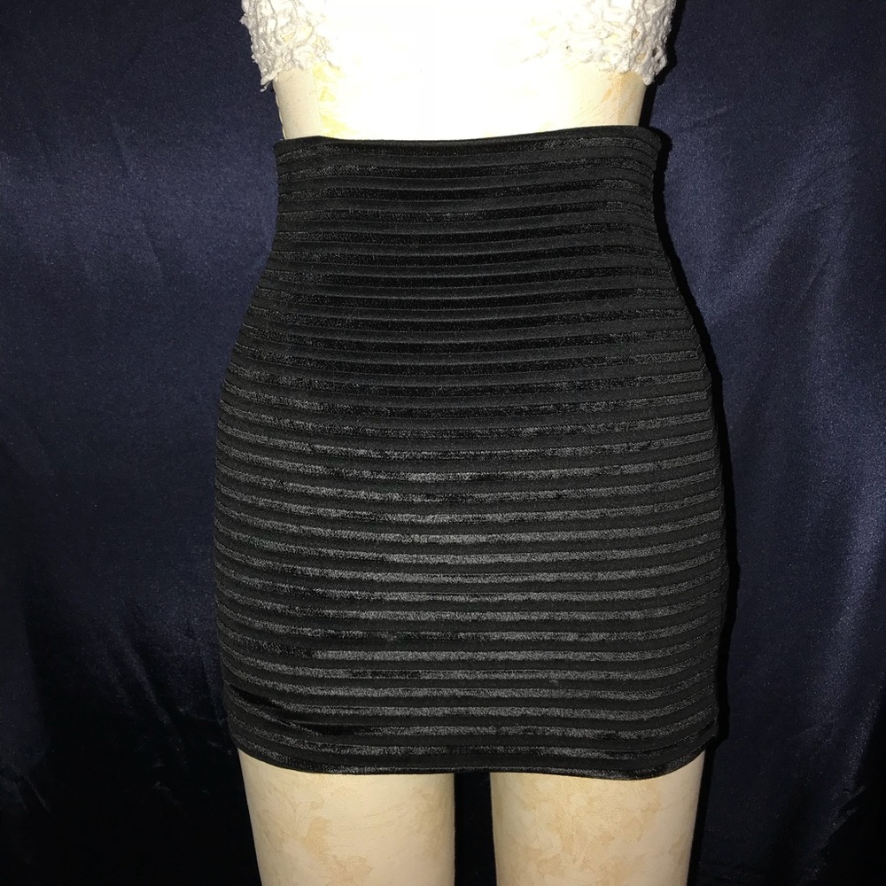 Striped velvet mini